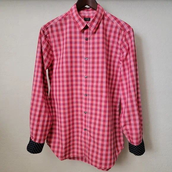 Paul Smith Button Up Red Gingham Plaid Shirt - Picture 6 of 16